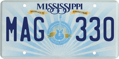 MS license plate MAG330