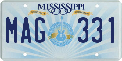 MS license plate MAG331