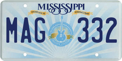 MS license plate MAG332