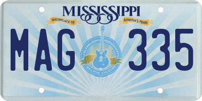 MS license plate MAG335