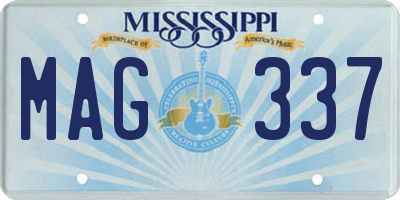 MS license plate MAG337