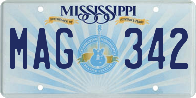 MS license plate MAG342