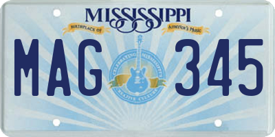 MS license plate MAG345