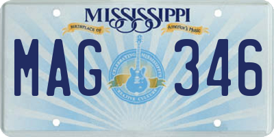 MS license plate MAG346