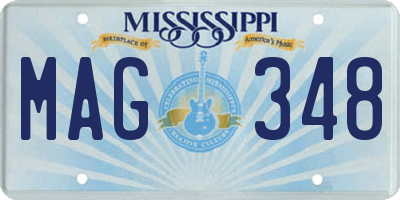 MS license plate MAG348