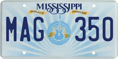 MS license plate MAG350