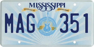 MS license plate MAG351