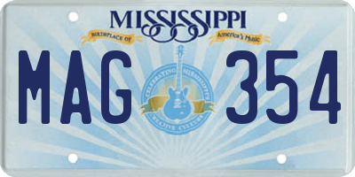 MS license plate MAG354