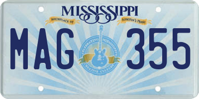 MS license plate MAG355