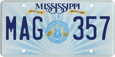 MS license plate MAG357
