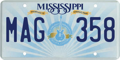 MS license plate MAG358