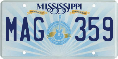 MS license plate MAG359
