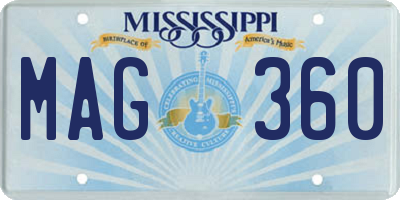 MS license plate MAG360
