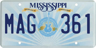 MS license plate MAG361