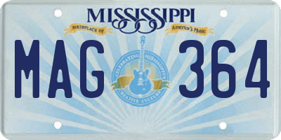 MS license plate MAG364