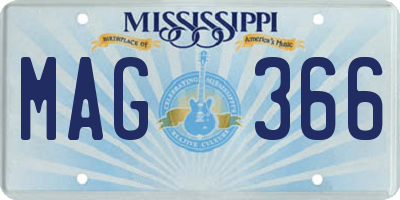 MS license plate MAG366