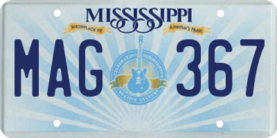 MS license plate MAG367
