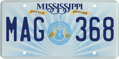 MS license plate MAG368