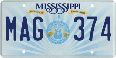 MS license plate MAG374