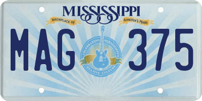 MS license plate MAG375