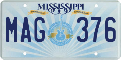 MS license plate MAG376