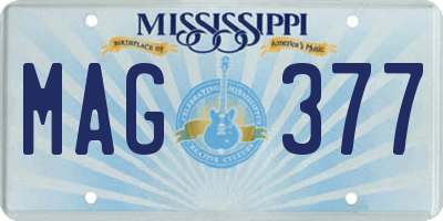 MS license plate MAG377