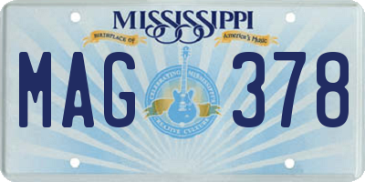 MS license plate MAG378