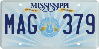 MS license plate MAG379