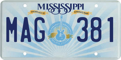 MS license plate MAG381