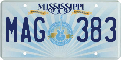 MS license plate MAG383