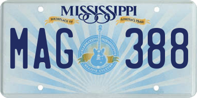 MS license plate MAG388