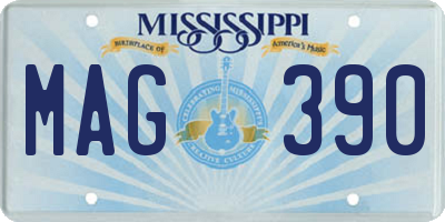 MS license plate MAG390
