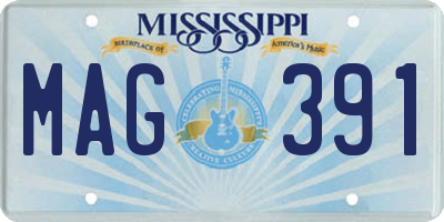 MS license plate MAG391