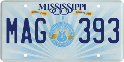 MS license plate MAG393