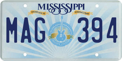 MS license plate MAG394