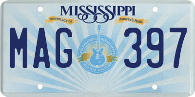 MS license plate MAG397