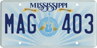 MS license plate MAG403