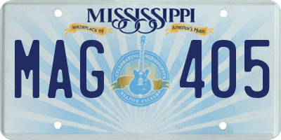 MS license plate MAG405