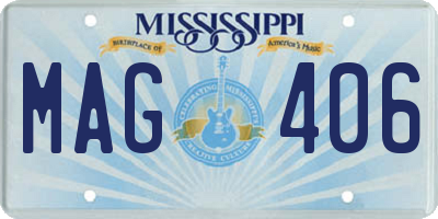 MS license plate MAG406