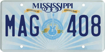MS license plate MAG408