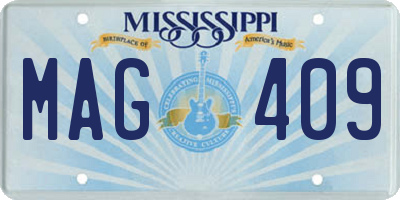 MS license plate MAG409
