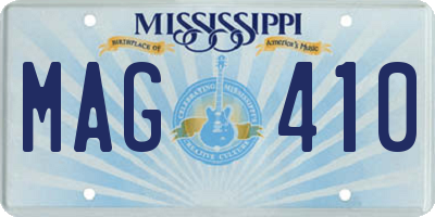 MS license plate MAG410