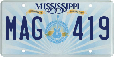 MS license plate MAG419