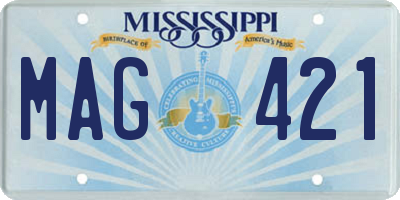 MS license plate MAG421