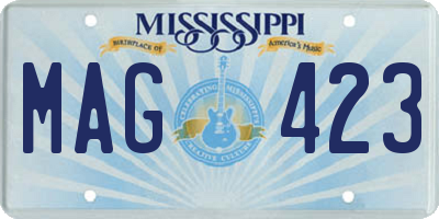 MS license plate MAG423