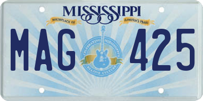 MS license plate MAG425