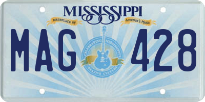 MS license plate MAG428
