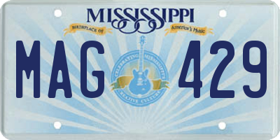 MS license plate MAG429