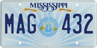 MS license plate MAG432
