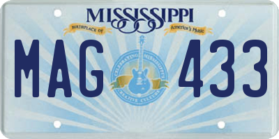 MS license plate MAG433
